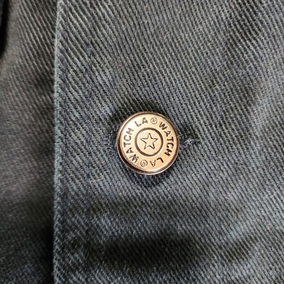 Watch L.A. dark green vintage denim vest medium 100% cotton USA made - Picture 3 of 6